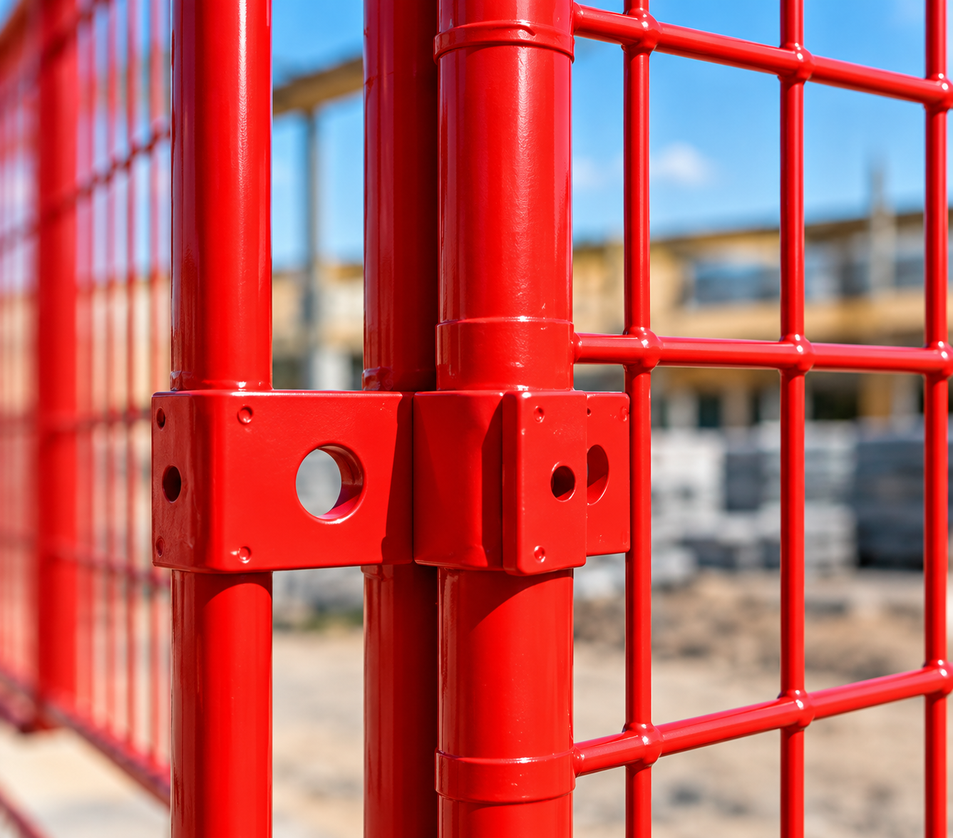 Temporary Temporary fencing installed around a construction and event site (3)